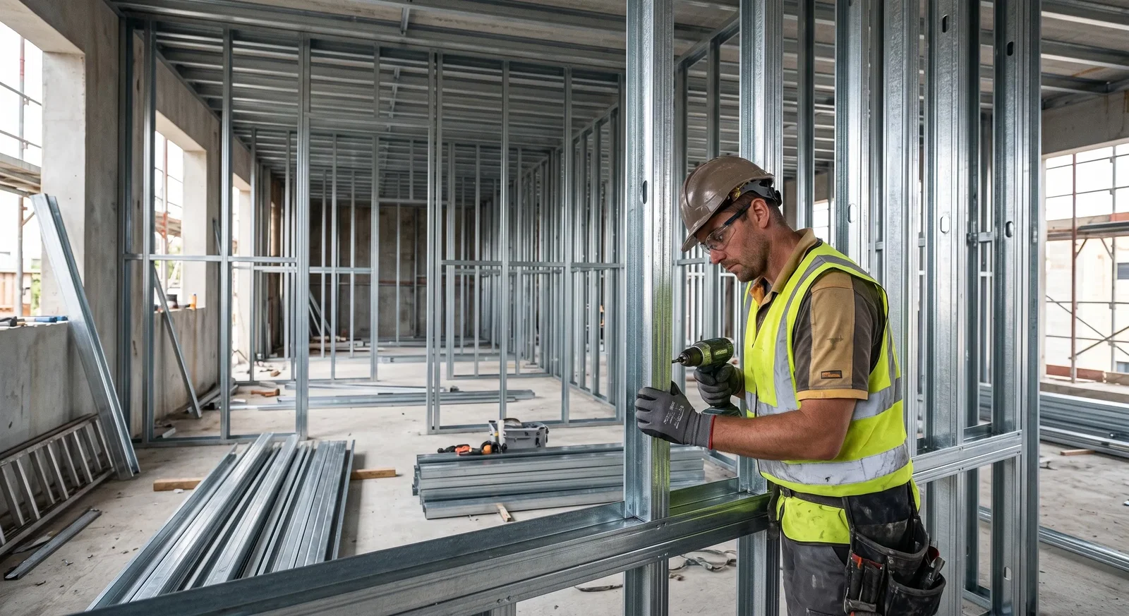 Use of profiles in lightweight steel structures: cost advantages compared to conventional methods.